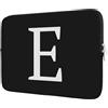 BAAGOAZ Custodia Laptop 13-14 Pollici, Borsa Personalizzata con Iniziale - Idea Regalo, Compatibile con MacBook Chromebook PC Portatile 13-14 Pollici, Nero-Lettera E