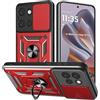 Yutwo Cover per Moto Edge 50 Neo, Custodia per Moto Edge 50 Neo Antiurto Scorrevole Protezione Fotocamera Custodia con 360°Rotante Anello Supporto Cover, Rosso