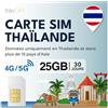 travSIM Thailandia SIM Card | 25GB di dati (velocità 4G/5G) | Valida per 30 giorni | Solo dati | Utilizza Whatsapp, Facebook, Instagram ecc. | Utilizzabile in Thailandia e in 15 paesi+ in Asia