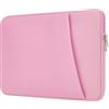 HEDUGO Custodia a Manica per Laptop con Tasca per Accessori Compatibile con MacBook Air/Pro da 13 a 14 Pollici Custodia Imbottita Protettiva Antiurto per Computer Pc Portatile da 13"a 14",Rosa