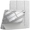 JETech Custodia Glitter per iPad (A16) 11a/10a Generazione (2025/2022) con Portapenne, Cover Sottile Scintillante Carina per Bambini e Ragazze, Guscio Posteriore Trasparente Lucido (Argento)