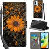 PHINIENLAND Cover per Xiaomi Redmi A1 / A2 custodia portafoglio Crisantemo | 3 scomparti carte, 1 tasca banconote, Chiusura magnetica, Supporto, Pelle PU flip cover per Xiaomi Poco C50