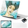 MUSHUI 4 in 1 Custodia per Macbook Air M4 M3 M2 13.6 Pollici A3240 A3113 A2681, 2025 2024 2022 Touch ID, Plastica Case Cover Rigida & Pellicola Tastiera & Proteggi Schermo & Adattatore USB C, New22