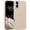 kwmobile Cover per iPhone 16 Plus Custodia - Back Case per Smartphone in Silicone TPU - Protezione Gommata - Crema