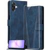 binandteam Cover a Libro per Samsung Galaxy A07 4G (6.7) con Vetro Temperato,Custodia in Pelle PU Magnetica Flip Porta Carte Wallet Supporto Portafoglio Case - Blu