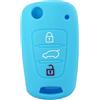 SALPIE Guscio Portachiavi Accessori Ricambi Cover Copri Chiave Telecomando Auto 3 Tasti Compatibile Con Hyundai I20 - I30 - IX20 - IX35 - Elantra (Azzurro, COVER)