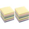 D.RECT Blocco note 85 x 85 x 80 mm, carta di ricambio per appunti, 750 fogli colori pastello - scatola per appunti a cubo, note non appiccicose, piccola carta da lettere, blocco promemoria per scuola,