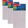 APLI 2675 - Etichette bianche adesivo forte (19 x 27) 6 fogli (Confezione da 3)