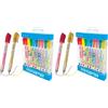 Mitama - Mini penna Gel Glitter e Neon, 10 PZ, punta 1MM con cappuccio, in Pet Box, Multicolore (Confezione da 2)