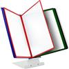 Leviatan Sistema da Tavolo con Pannelli A4 - Set da 10 Portadocumenti - Base in Metallo Stabile - Display Informazioni per Ufficio, Officina e Reception - Multicolore