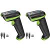 Tera Lettore di codici a barre portatile 1D laser wireless e USB cablato con indicatore del livello della batteria, batteria extra large 2000mAh, brevetto n.: EU008489413, aggiornamento modello 5100