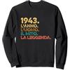 Compleanno 1943 Gadget E Idea Regalo Uom Divertenti Compleanno Uomo Anno Vintage 1943 Felpa