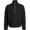 JACK & JONES Jornorrebro Knit Half Zip Pls - Plus Size, Nero, 4XL