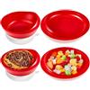 WGNIVOROUS Piatto e ciotola a prova di fuoriuscite con base a ventosa, ausili per l'alimentazione adattiva per anziani e disabili (One plate+one bowl,red)