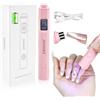 JODSONE Lampada UV per Unghie Portatile Piccola con Magnete e Display LCD - Lampada LED Ricaricabile Maniüre per Casa, Design Compatto e Maneggevole, Rosa