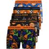 JACK & JONES 12204864 - Confezione di 5 mutande boxer da uomo, colore bianco, nero, blu e grigio, L