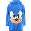 Sonic The Hedgehog Felpa con Cappuccio per Ragazzi, Coperta con Cappuccio 3D in Morbido Pile con Motivo, Taglie 3 a 8 Anni (IT, età, 3 Anni, 5 Anni, Regular, Blu)