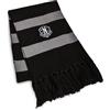 Elbenwald Wednesday Sciarpa Nevermore Academy Design con stemma scolastico cucito - Lunghezza con frange 190 cm, larghezza 24 cm - per uomo donna unisex - nero grigio