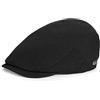 CHIC DIARY Berretto piatto da uomo Gatsby Newsboy cappello da tassista, artista, pittore, berretto nero