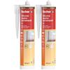 Fischer SNF Silicone Sigillante Legno Marrone Camoscio, Pavimenti e Finestre, Neutro a Basso Modulo, Elastico, per Serramenti, Porte, Infissi, Inodore, Esterno/Interno, 9381 (Confezione da 2)