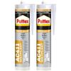 Pattex Sigillante Multiuso Acrilico AC411, Silicone per Legno, per Sigillatura di Legno, Parquet, Armadi, Infissi, Zoccolini, Verniciabile, Colore Quercia, Cartuccia da 300 ml (Confezione da 2)