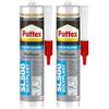 Pattex Sigillante Silicone Acetico Multiuso SL 500, Antimuffa, Ideale per Sanitari, Piastrelle in Ceramiche, Serramenti, Installazioni Idrauliche, Sigillante Avorio RAL 1013, Cartuccia da 300 ml