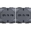 BTicino SL4140V16FF Livinglight Presa Universale, Flat, Antracite (Confezione da 2)