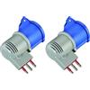 Electraline 80958 Adattatore Spina Italiana Grande 16A Presa Industriale IEC con Coperchio Adatto per Camper, Campeggio, Caravan, Barca, Cantiere, Grigio (Confezione da 2)