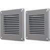 La Ventilazione GIN10 Griglia di ventilazione quadrata in Acciaio Inox430 da Sovrapporre. Dimensioni 140x140 mm (Confezione da 2)