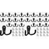 Bolatus 12 ganci appendiabiti a doppio gancio da parete in metallo vintage con 24 viti per appendiabiti da bagno e cucina (nero) (Confezione da 2)
