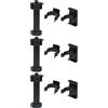 Amig - Kit 4 gambe e 8 supporti per mobili da cucina | Mod. 9 | Ø47 x 95/120 x Ø13 mm | con regolazione e tassello | per battiscopa da cucina | plastica nera (Confezione da 3)