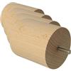 Amig - Piede Tondo per Mobile, Piede in Legno di Faggio con Finitura Naturale, Piedi di Ricambio per Divani, Letti, Tavoli, Montaggio: Spina Metallica Metrica 8, Misure: 68 x 80 mm (Confezione da 4)