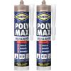 Bostik Poly Max Sigillante Marrone - sigillante universale permanentemente elastico e verniciabile, non ritira e resiste alla muffa (Confezione da 2)