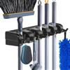Hyrixdirect - Supporto da parete per scopa e mocio, resistente, montaggio a parete, per casa, giardino, garage, 5 posizioni, con 6 ganci