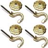 Merriway Bulk Hardware BH01609 Ganci Decorativi per Tendaggi con Elegante Rosetta Posteriore, Ottone Pieno, 35 mm, Bianco, Set di 8