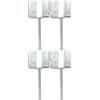 Alberts 214296 Staffa portapalo ad U, con ancoraggio in calcestruzzo in acciaio ondulato, zincata a caldo, Larghezza libera 121 mm, Lunghezza dell'ancoraggio in calcestruzzo 200 mm (Confezione da 4)