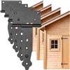 KOTARBAU® Cerniera a croce nera da 150 mm, per porta da giardino, rivestimento in polvere (Confezione da 4)