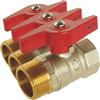 Somatherm for you - Valvola sfera maschile/femmina 15/21 - Controller farfalla - Passaggio standard - Impermeatura rinforzata con 2 giunti tori (Confezione da 3)