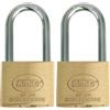 Amig - Lucchetto a chiave ad arco lungo | Ottone e arco in acciaio | Larghezza: 30 mm | Lucchetto di sicurezza con due chiavi | Per esterni e interni