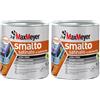 MAXMEYER Smalto a solvente per ferro e legno satinato ANTRACITE R7016 0,125 L (Confezione da 2)