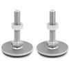 Ganter Normelemente Ganter Norm elementi GN 41 - 40-D3 M12 - 100 SK - Acciaio Inox Piedini di livellamento | Gomma aufvulka nisiert, Argento (Confezione da 2)