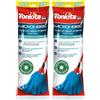 TONKITA | Ricambio Mop Microfibre, Manico NON incluso, Mocio in Microfibra Super Assorbente, Per Tutti i Tipi di Pavimento, 13x35x9 cm, Lavapavimenti (Confezione da 2)