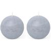 Spaas Candela a sfera in stile rustico 78 mm 24 ore, azzurro (Confezione da 2)