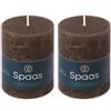 Spaas Candela pilastro in stile rustico 70/95 mm 35 ore, marrone scuro (Confezione da 2)