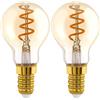 Eglo E14 LED dimmerabile, lampadina a spirale, illuminazione retrò a vintage color ambra, 4 Watt (equivalente a 15 Watt), 145 lumen, bianco caldo, 2000k, lampadina Edison P45, Ø 4,5 cm