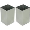 Gedy Perth Portaspazzolini da Bagno, Misure e Peso: 10X6X6 CM & 0,25 kg, Porta dentifricio e spazzolino in Acciaio Inox, Finitura cromata, Design R&S, 2 Anni di Garanzia (Confezione da 2)