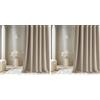 ROOM99 Tenda con nastro arricciato, Aura, 140 x 260 cm, larghezza x altezza, oscurante, decorativa, moderna, per soggiorno, camera da letto, beige, 1 pezzo (Confezione da 2)