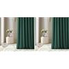 ROOM99 Tenda con occhielli argentati, Aura, 140 x 250 cm, larghezza x altezza, oscurante, decorazione moderna, per soggiorno, camera da letto, colore verde bottiglia, 1 pezzo (Confezione da 2)