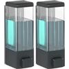 Wenko Istres - Dispenser per disinfettante e sapone, 320 ml, colore: Nero (Confezione da 2)