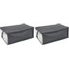 Ordinett Custodia coperte Grey | Grigio | 40x60x25 cm | Lato trasparente (Confezione da 2)